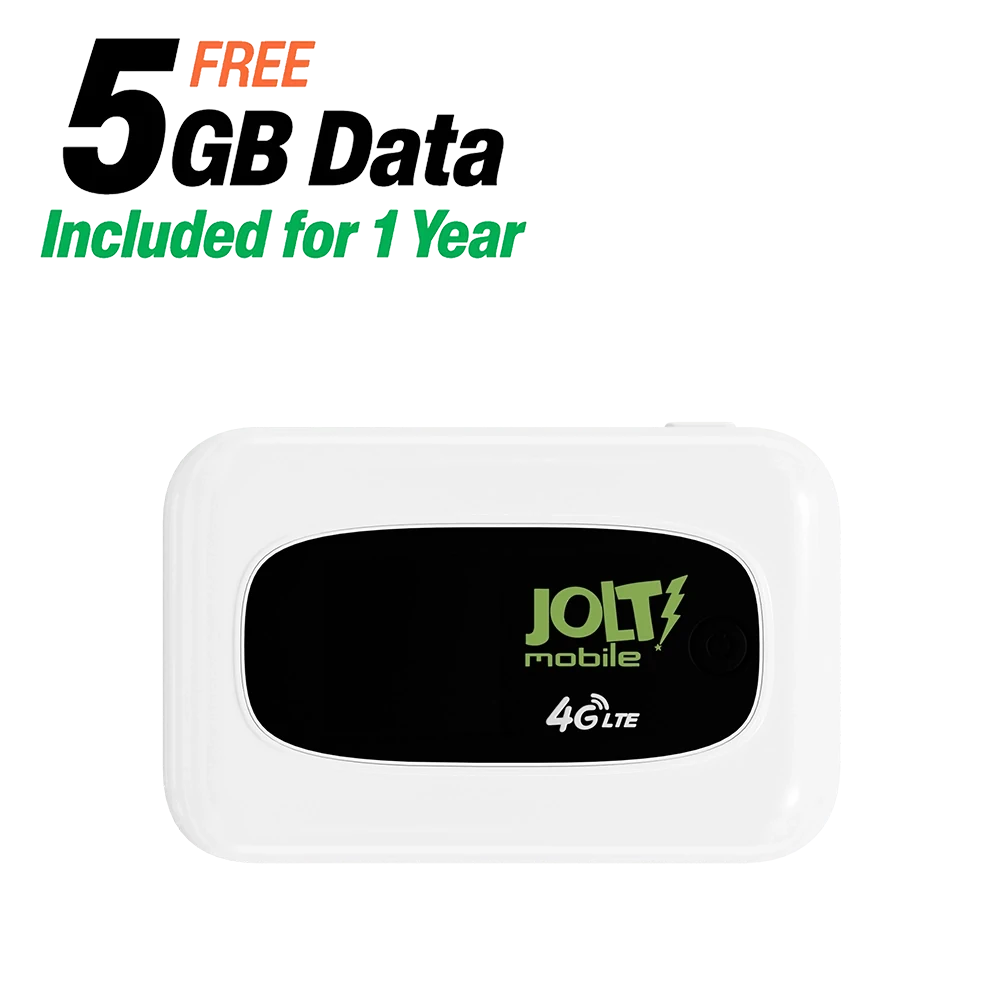 Jolt Mobile 4G LTE portable WiFi hotspot with
pre-installed SIM