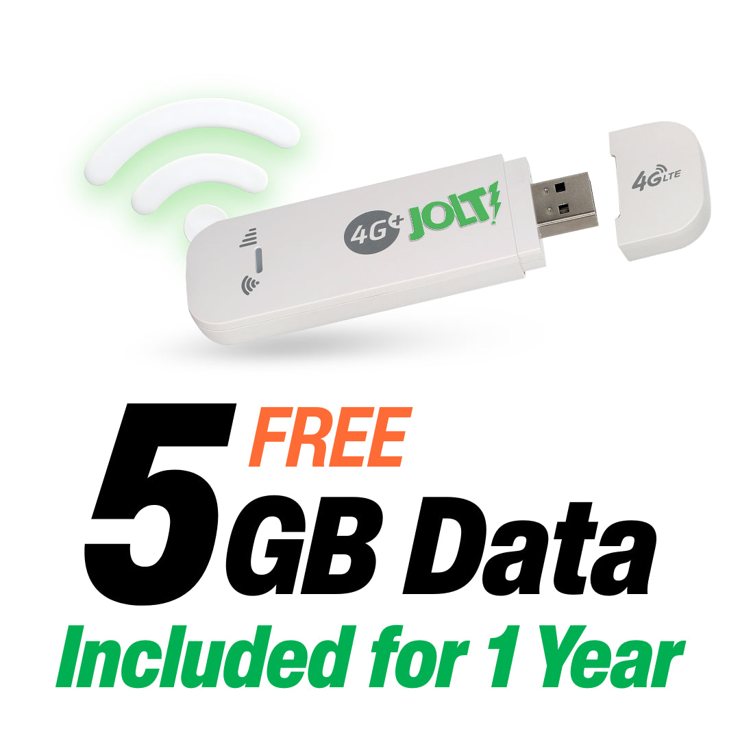 Jolt Mobile 4G LTE USB Dongle with free 5GB prepaid data included for one year
