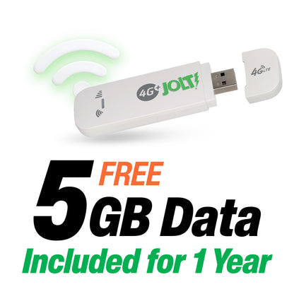 Jolt Mobile 4G LTE USB Dongle with free 5GB prepaid data included for one year