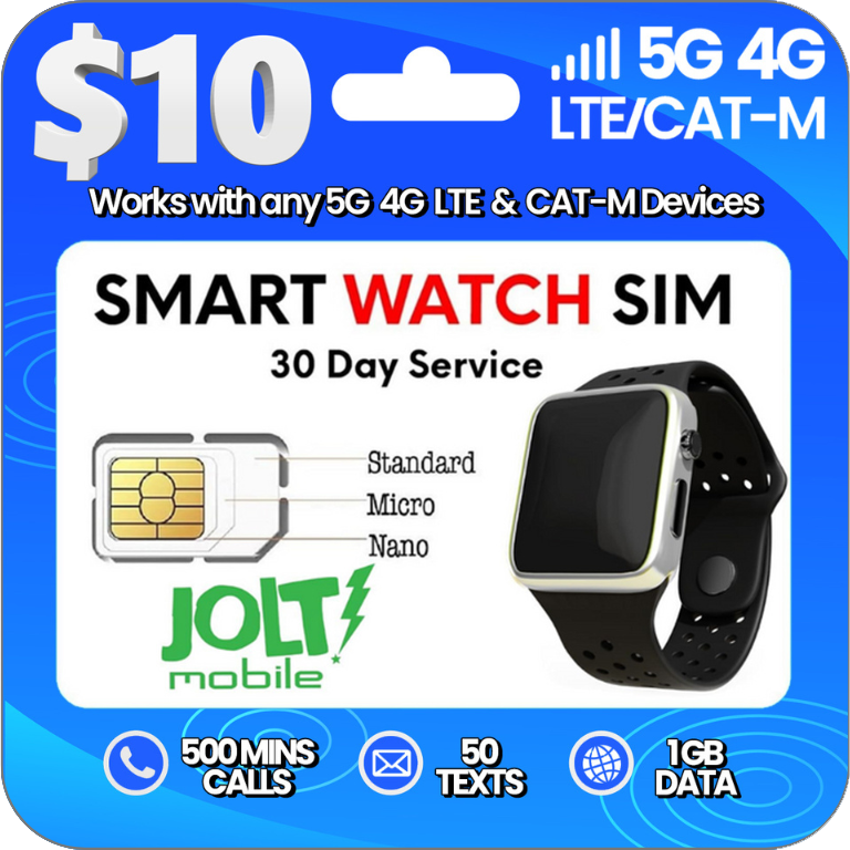$5.00 Jolt Mobile® Prepaid Smartwatch SIM Card