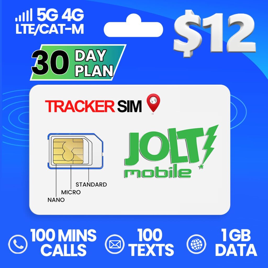 Jolt Mobile 12$ Tracker Sim plan 1 GB Data