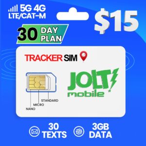 Jolt Mobile 15$ Tracker Sim plan 3 GB Data