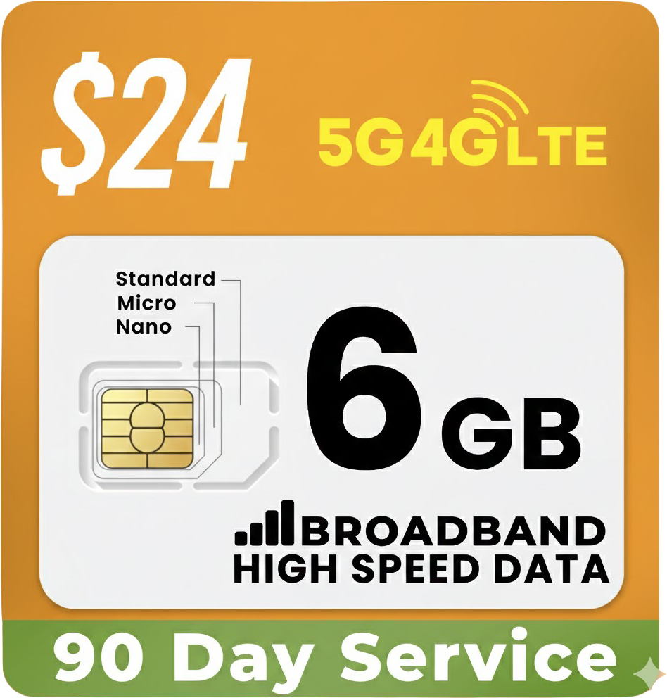jolt 6gb broadband high speed data sim card 4g 5g lte 90 day plan
